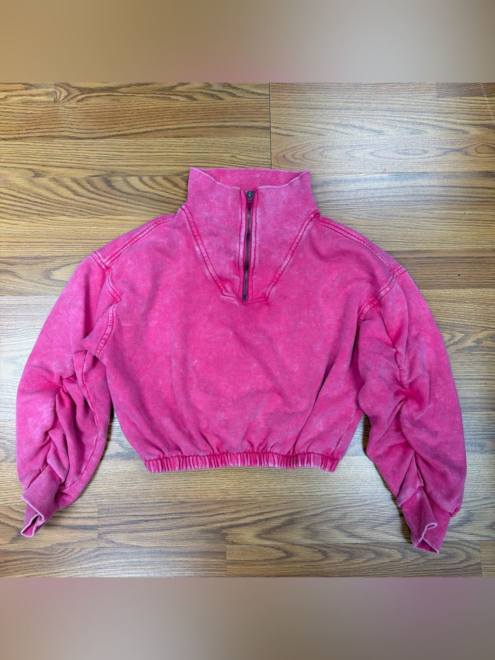 Free People FP Movement Valley Girl Pullover Sweatshirt Punch Crush Pink Size XS